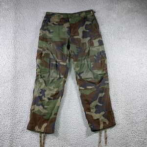 Unbranded Cargo Pants Men 31x27 Woodland Camo Military Fatigue Trousers Grunge